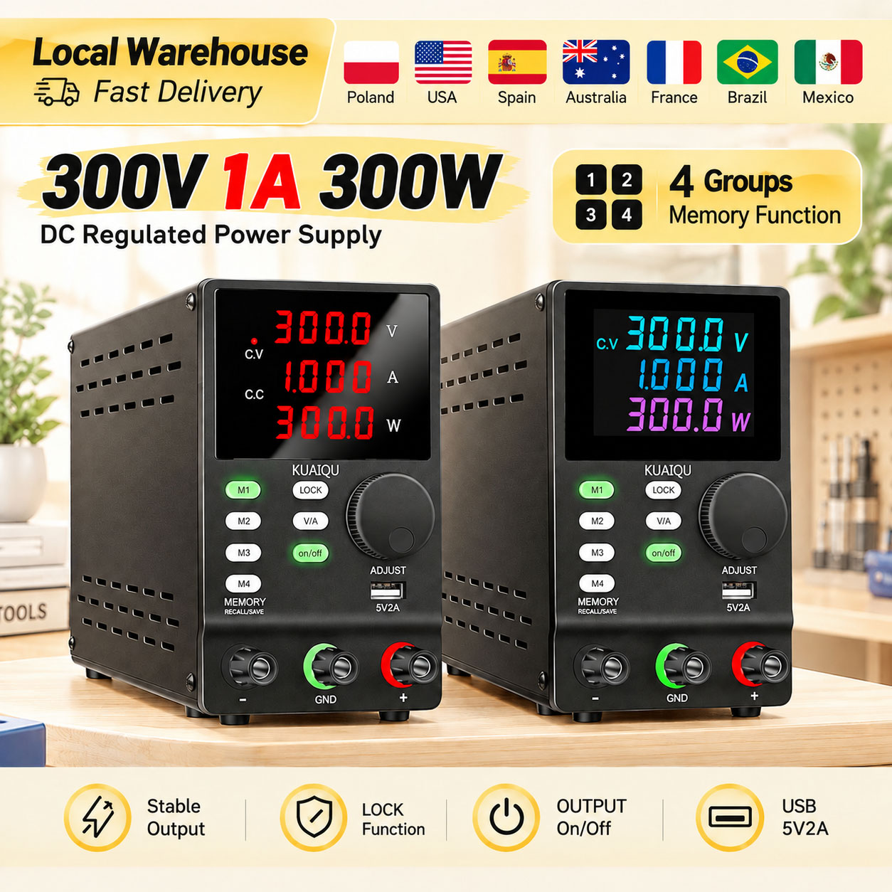 Switching Dc Power Supply 300V 1A - KUAIQU 300В 1А 300Вт Регулируемый Импульсный